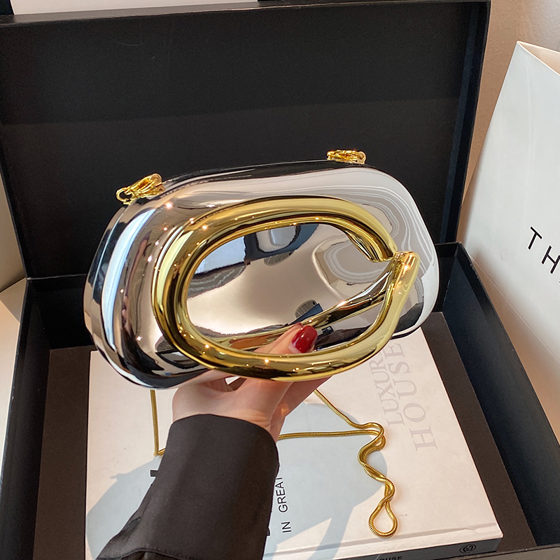 Women Bags 2026 Trends - ゴールド閉鎖ボックスクラッチバッグ女性イブニングウェディングパーティーかわいい財布バッグハンドバッグ 2025 新しい