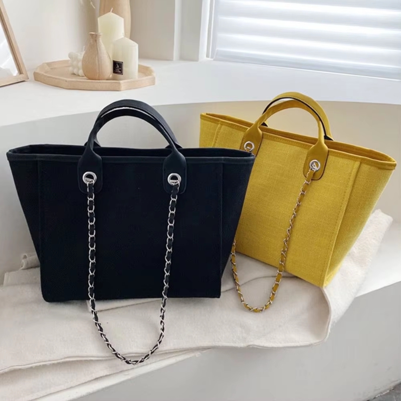 Women'S Young Bags - レディース トートバッグ キャンバス製 大容量 ハンドバッグ チェーン付き