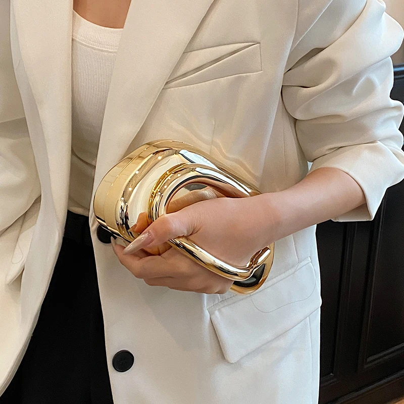 ゴールド閉鎖ボックスクラッチバッグ女性イブニングウェディング - Women Bags 2026 Trends のレビューと価格